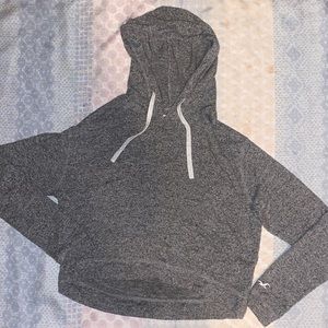 Holister Heather Gray Cropped Hoodie